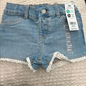 OshKosh B'gosh Blue Toddler Eyelet Trim Denim Shorts